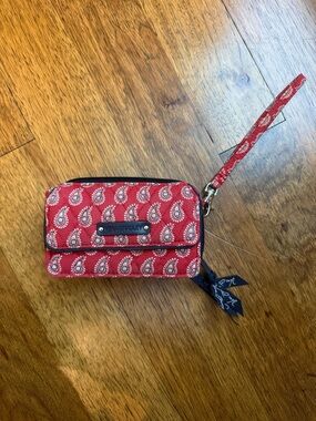 Vera Bradley Red Paisley Wristlet with Detachable Strap